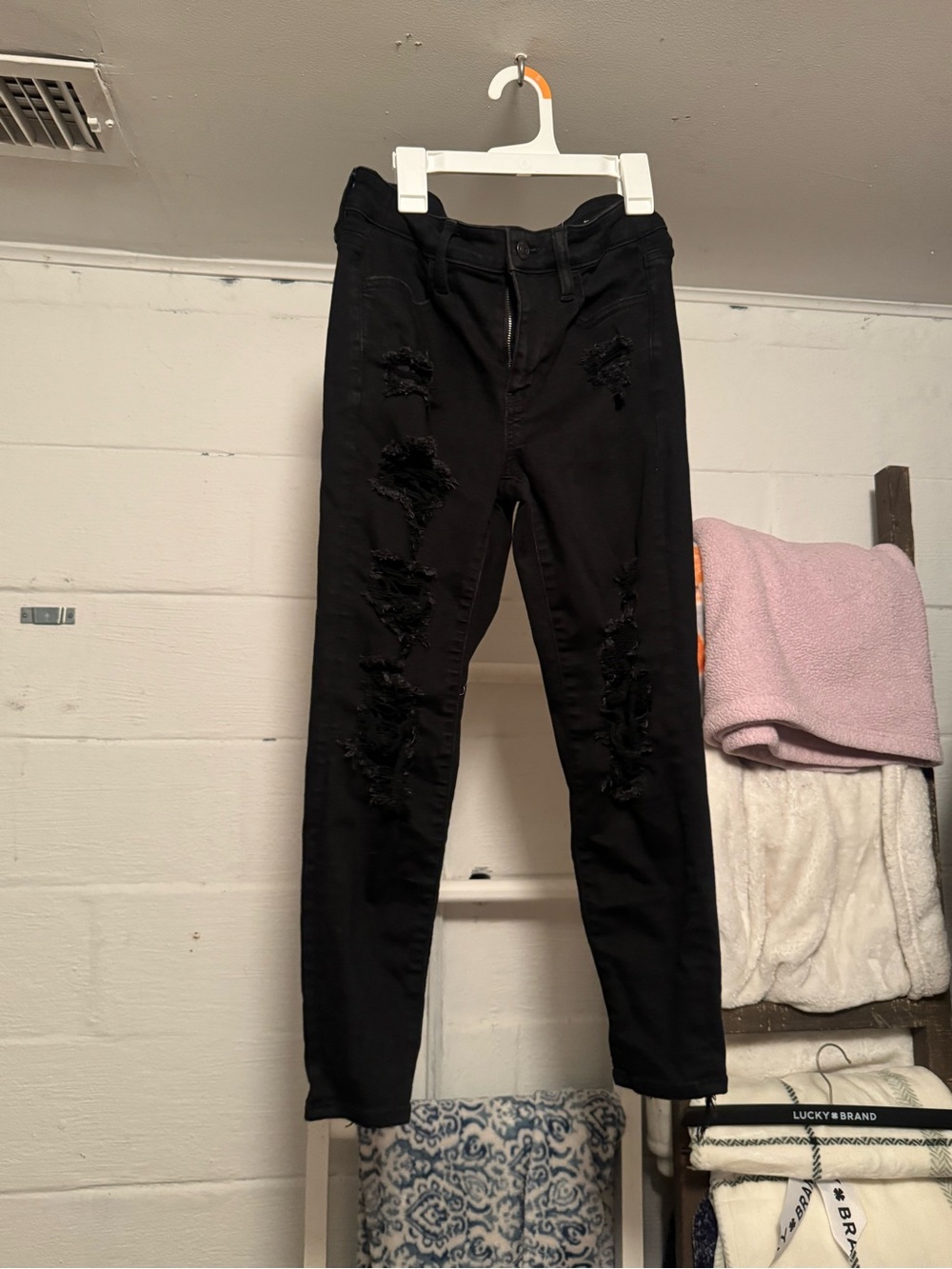 Black Distressed Skinny Jeans